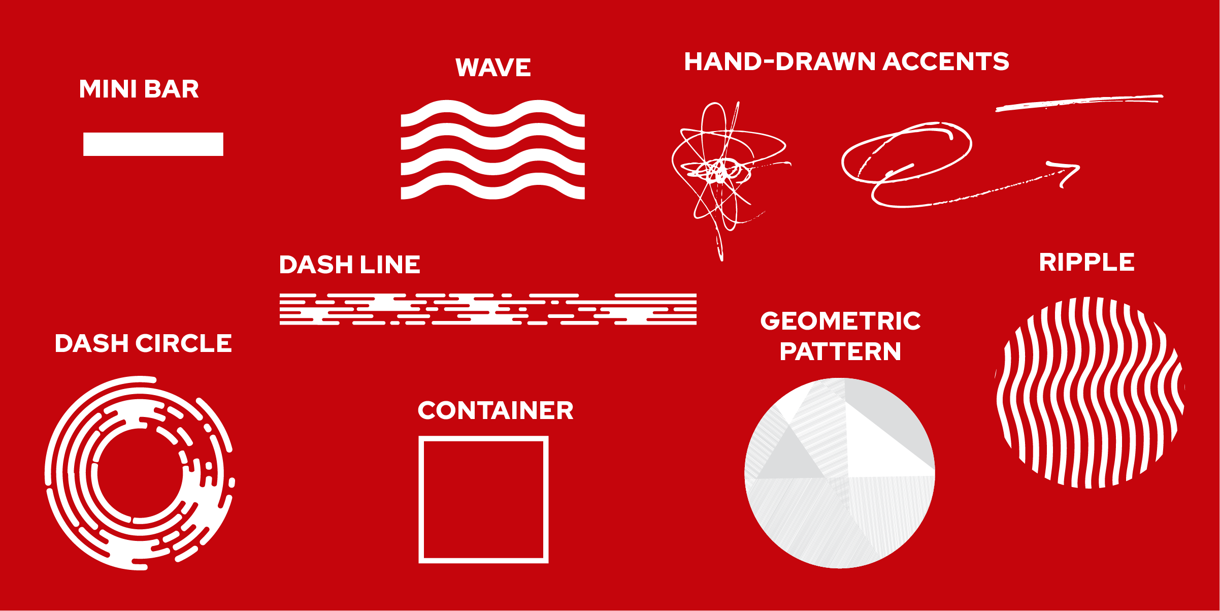 Examples of elements for use with the UW–Madison brand.