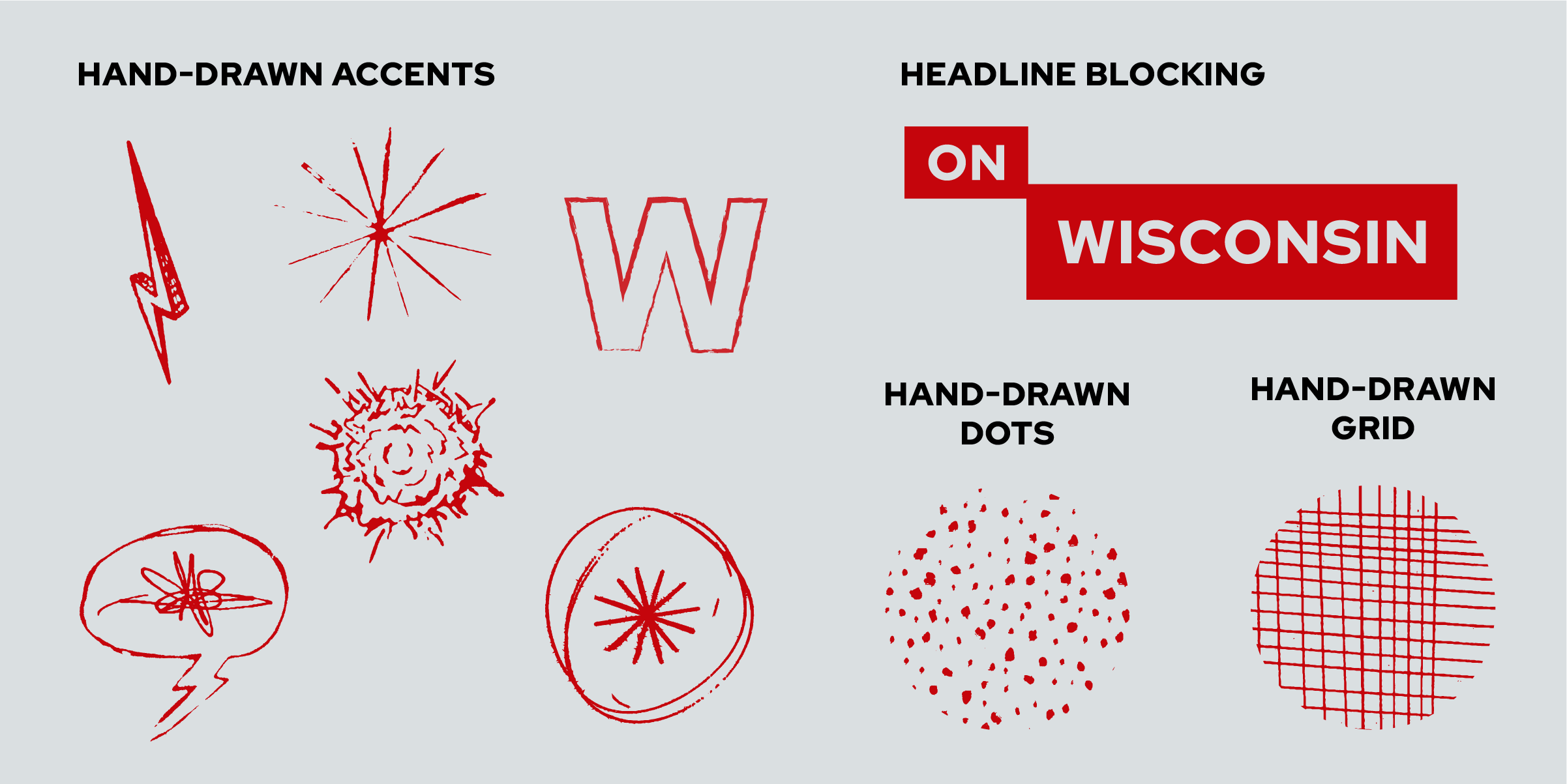 Image of hand-drawn brand accents to use with the UW brand.